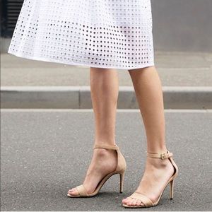 Nine West 8 1/2 blush nude strappy sandal heels